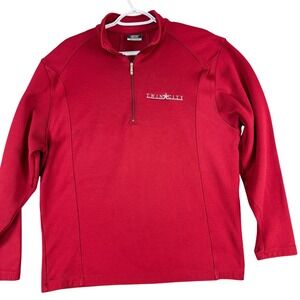 Nike Golf‎ Pullover Mens Medium Red 1/4 Zip Twin City Embroidered Long Sleeve